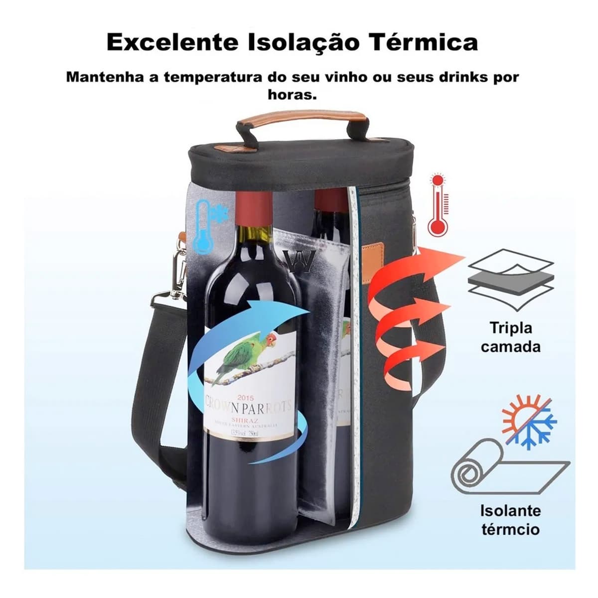 Wine Bag Para 2 Garrafas de Vinho Termica