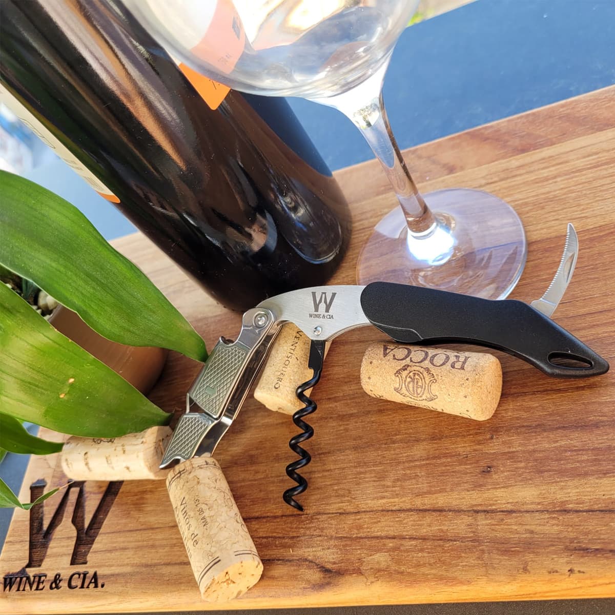 Abridor Saca Rolhas Premium Dois Tempos Vinho Wine & Cia.