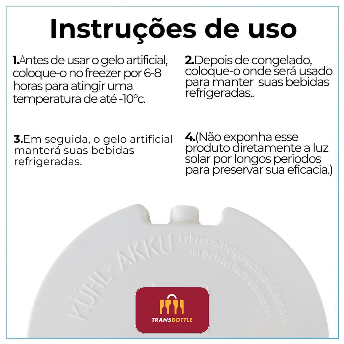 Gelo Artificial Reutilizável Para Refrigerar Garrafas Cooler