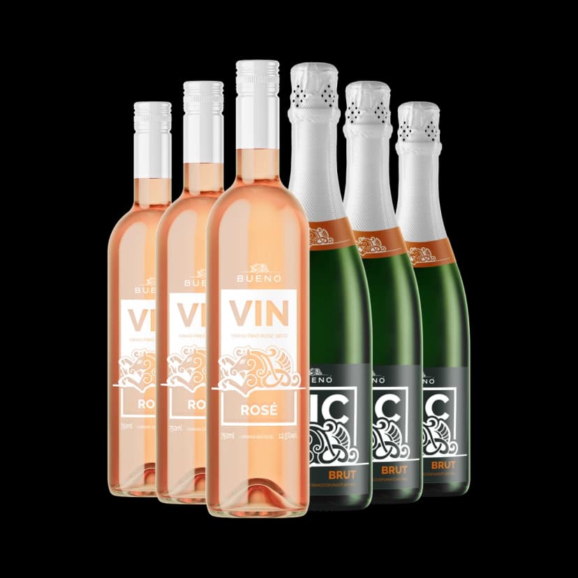 Kit 3x Bueno Vin Rosé e 3x Espumante Vic