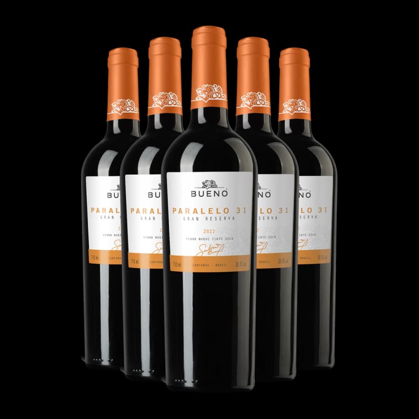 Kit 5x Vinho Bueno Paralelo 31 Gran Reserva 2022