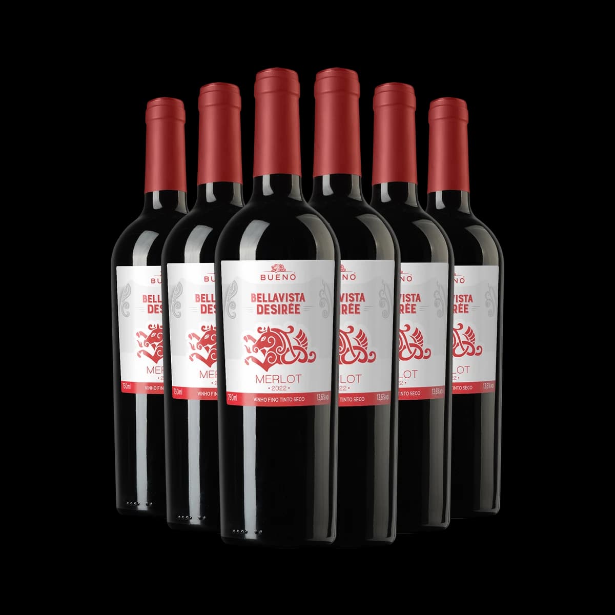 Kit 6x Vinho Bueno Wines Desirée Merlot 2023