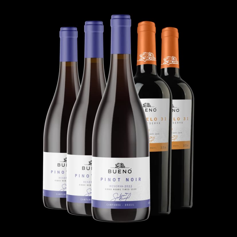 Kit 3x Pinot Noir Reserva e 2x Paralelo 31 Gran Reserva
