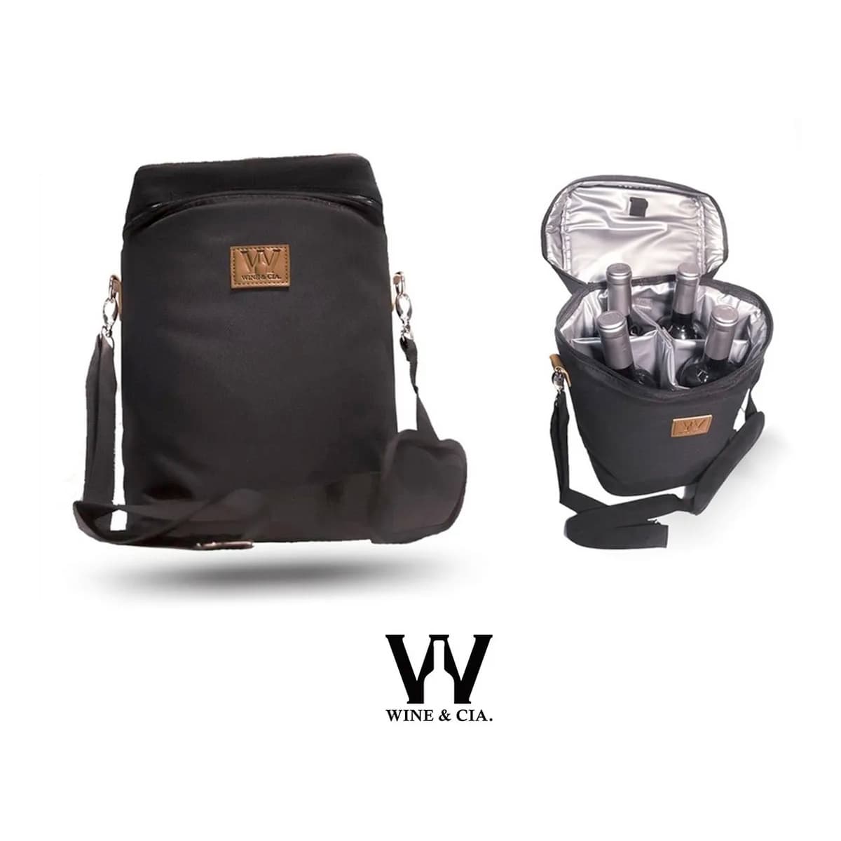 Wine Bag 4 Garrafas De Vinho Bolsa Mala Termica Transporte de Vinhos com Divisórias