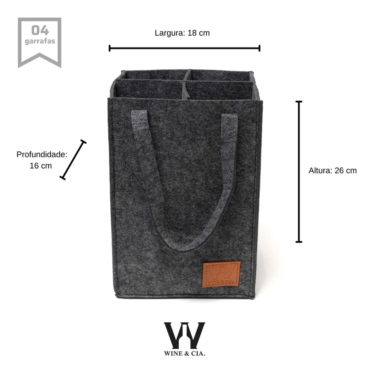 Sacola Para 4 Garrafas De Vinho Bolsa Wine Bag Mala Protetor