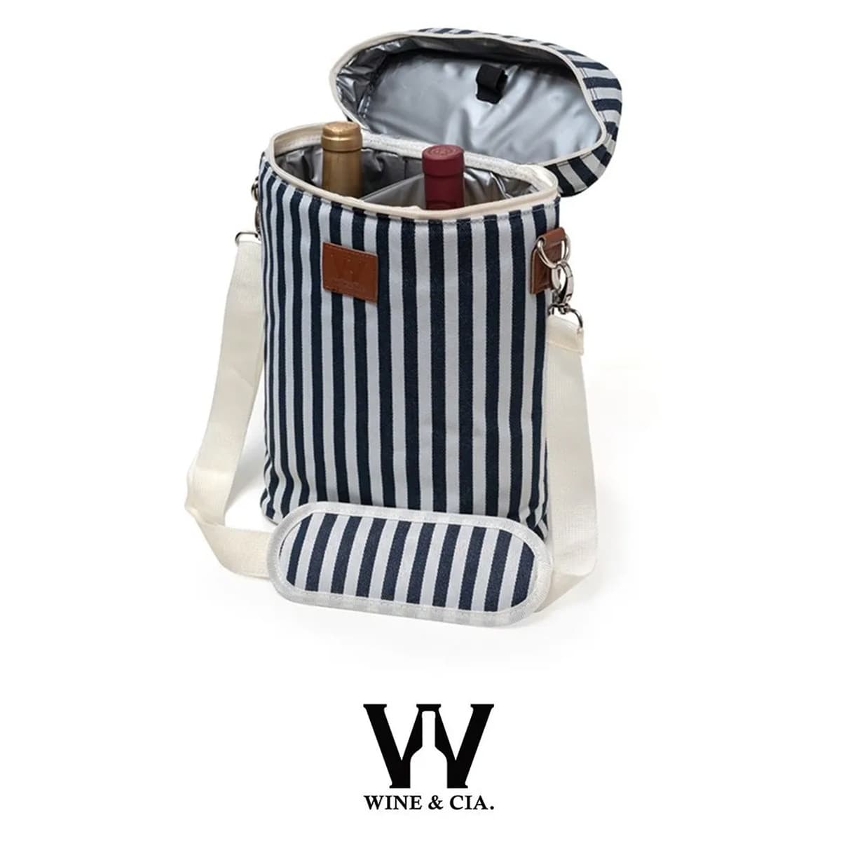 Wine Bag para 2 garrafas de vinho térmica listrada