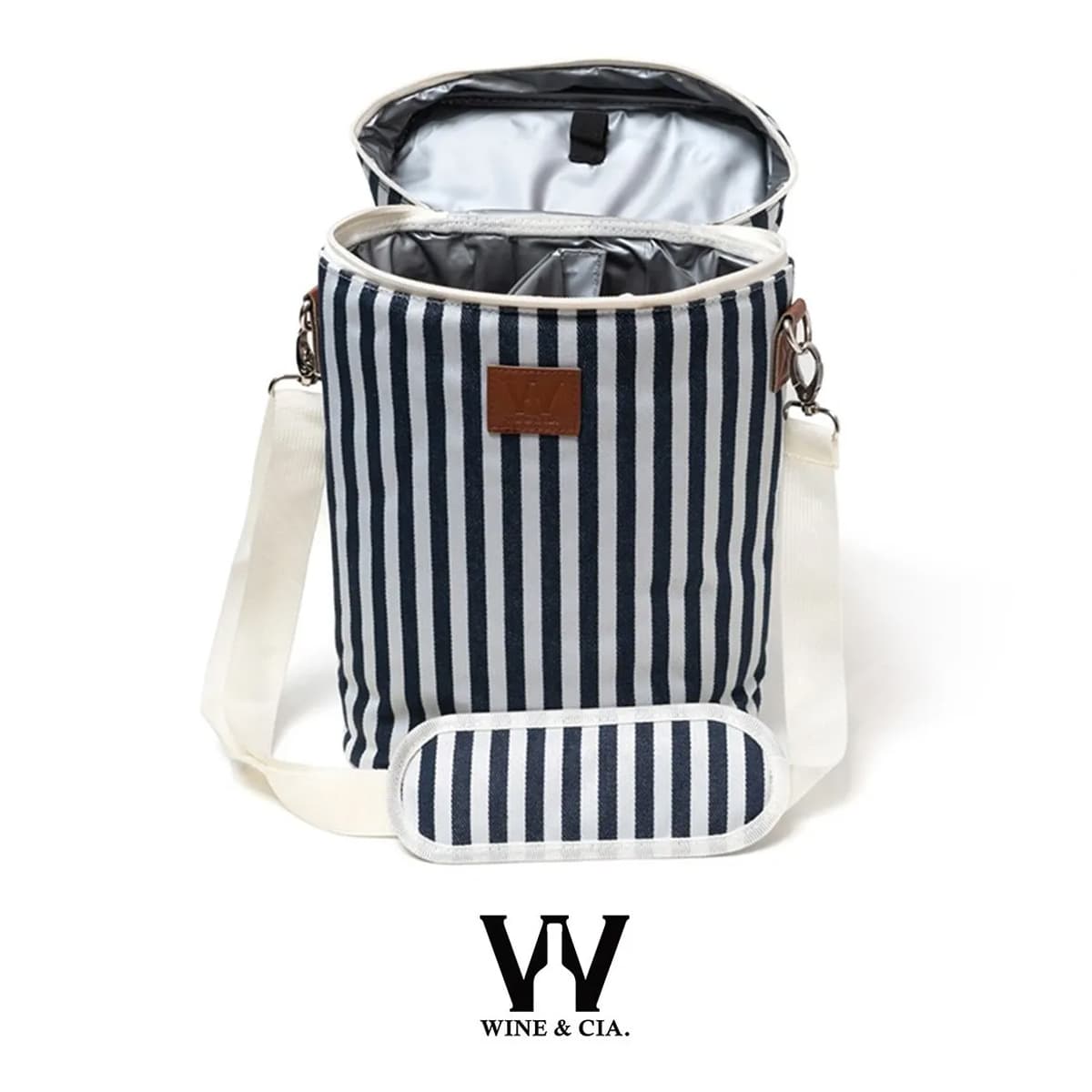 Wine Bag para 2 garrafas de vinho térmica listrada