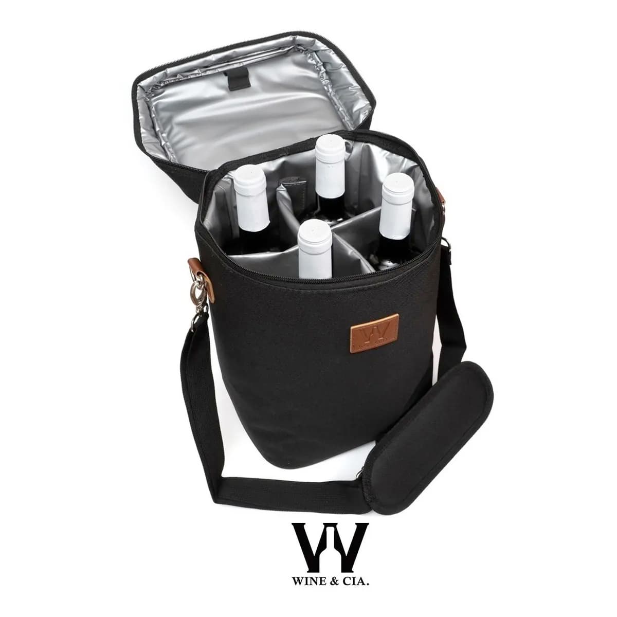 Wine Bag 4 Garrafas De Vinho Bolsa Mala Termica Transporte de Vinhos com Divisórias