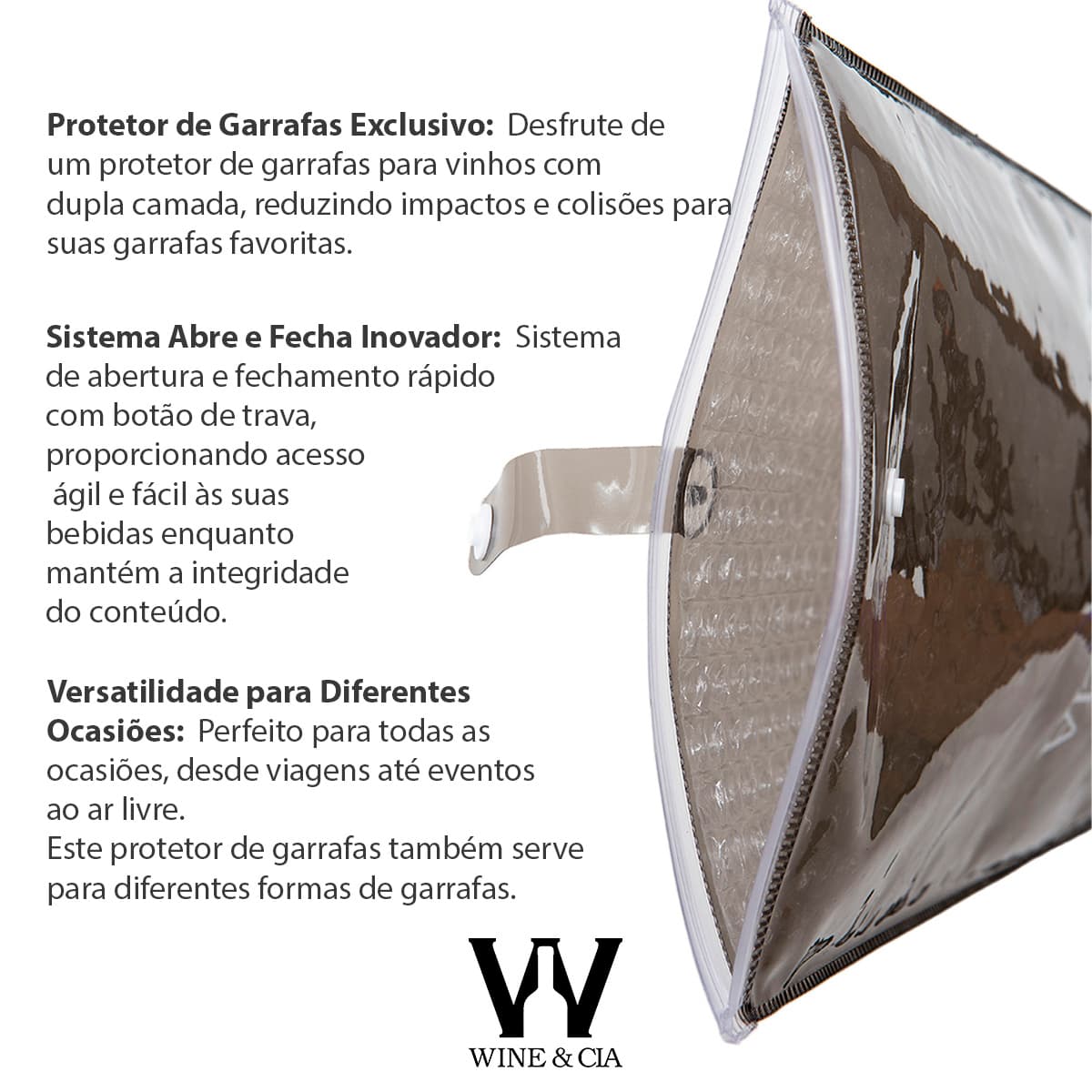 Kit 10 Wine Skins Fume Para Transporte de Garrafas de Vinho Em Segurança