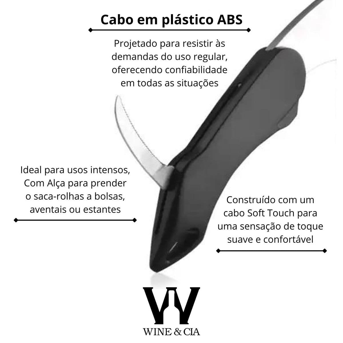 Abridor Saca Rolhas Premium Dois Tempos Vinho Wine & Cia.