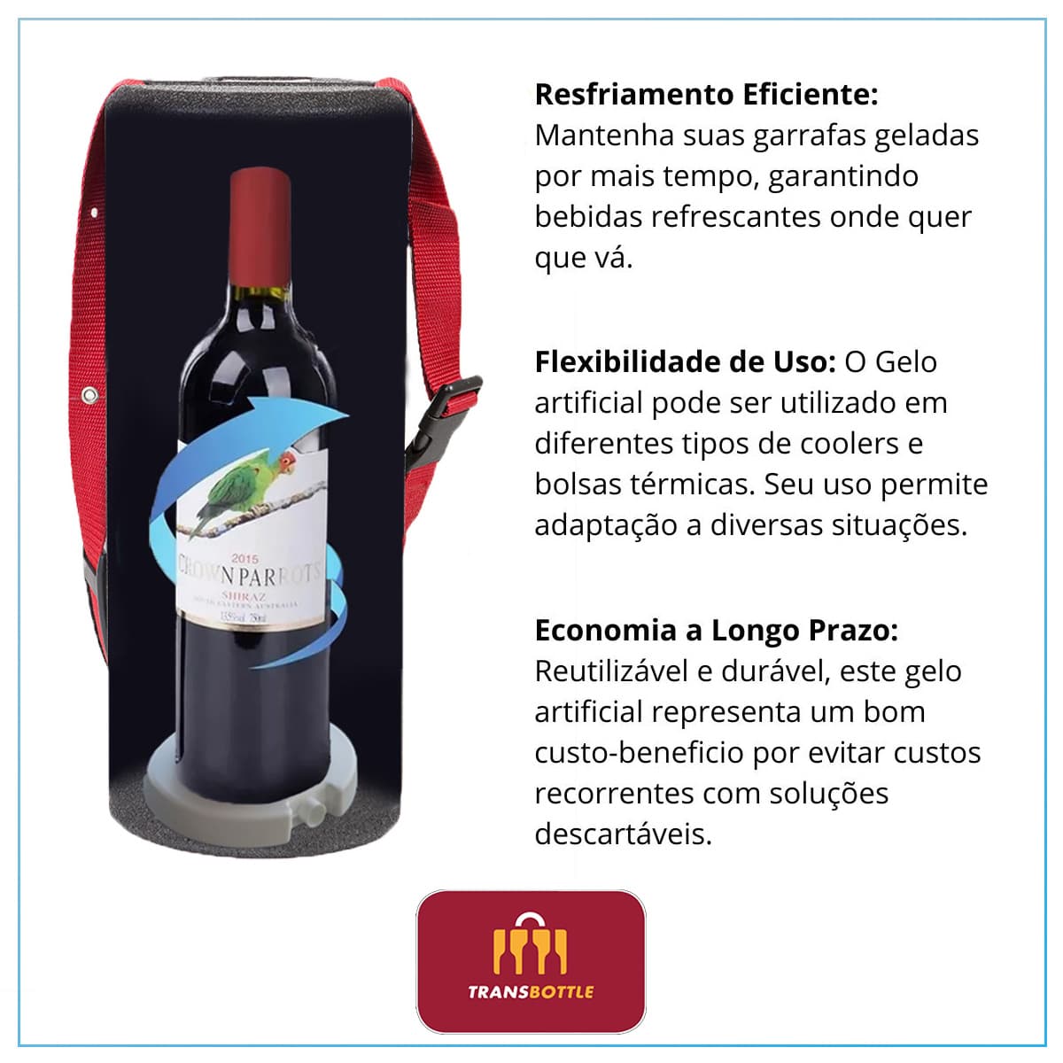 Gelo Artificial Reutilizável Para Refrigerar Garrafas Cooler
