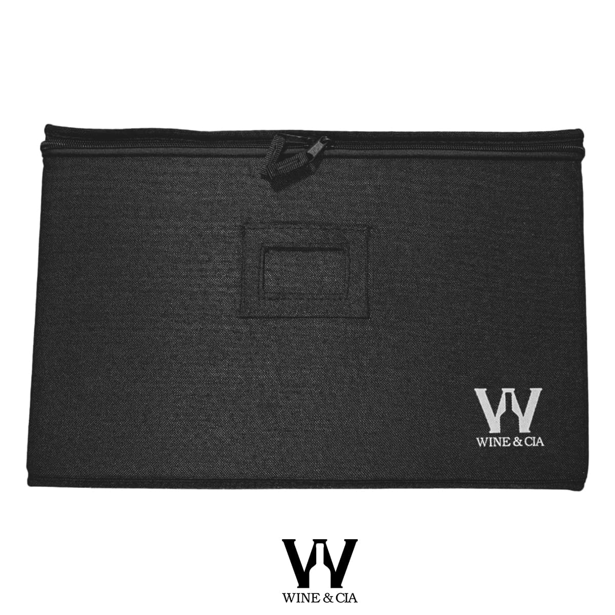 Bolsa de Armazenamento Para 12 Taças de Vinho, Mala de Transportar e Proteger Taças de Vinho Tinto ou Branco, Copos de Vidro ou Cristal, Parte Superior Rígida, Laterais e Divisorias com Espuma Preta