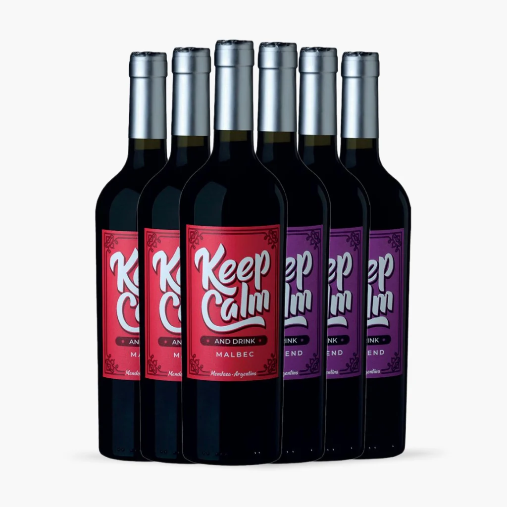 Kit 6x Vinho Keep Calm and Drink Corbeau Wines